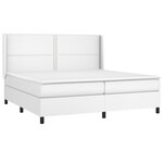 vidaXL Sommier à lattes de lit matelas LED Blanc 200x200 cm Similicuir