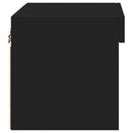 vidaXL Table de chevet murale avec lumières LED noir