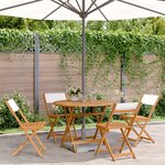 vidaXL Ensemble à manger de jardin 5 Pièces blanc crème tissu bois massif