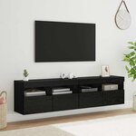 vidaXL Meubles TV muraux 2 Pièces Chêne noir 80 x 30 x 40 cm
