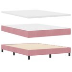 Lit à ressorts vidaXL avec matelas Rose 140x190 cm en velours