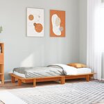 vidaXL Cadre de lit sans matelas cire marron 75x190 cm bois pin massif