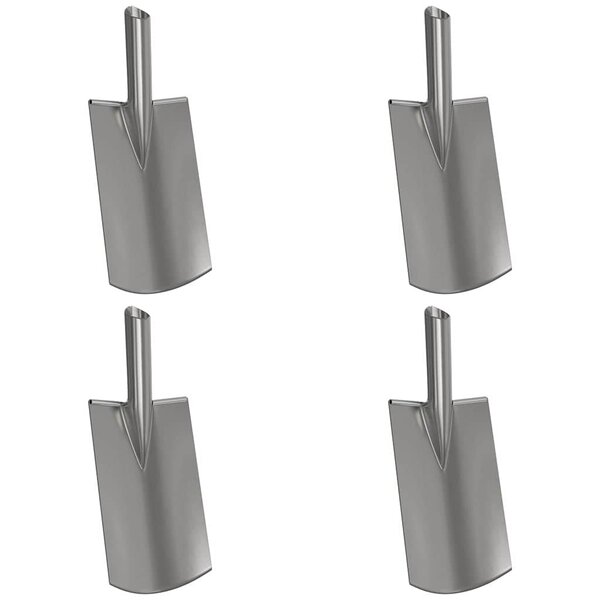 vidaXL Tête de pelle 4 Pièces Argent 43 x 17 cm Acier enduit de poudre