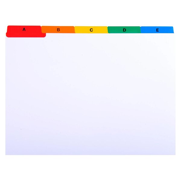 Intercalaires Pour Boite À Fiches  Imprimés De A À Z Carte Blanche 160g 25 Compartiments- A5 - Blanc - X 10 - Exacompta