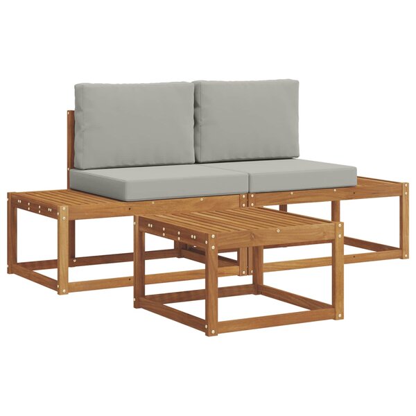 vidaXL Ensemble de canapés d'extérieur 3 pc Naturel