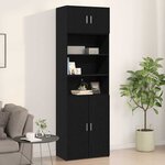 Cabinet mural vidaXL Noir Chêne 70x42 5x40 cm en bois d'ingénierie