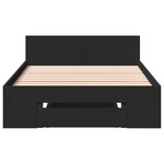 vidaXL Cadre de lit avec tiroir sans matelas noir 100x200 cm