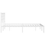 vidaXL Cadre de lit métal sans matelas et tête de lit blanc 120x190 cm