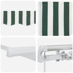 vidaXL Auvent Rétractable Vert et blanc 400 × 300 cm