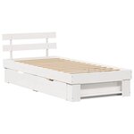 vidaXL Cadre de lit avec tiroir Blanc 90 x 200 cm Bois massif en pin