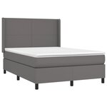 vidaXL Sommier à lattes de lit matelas LED Gris 140x200 cm Similicuir