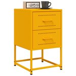 vidaXL Table de chevet jaune moutarde 36x39x60 5 cm acier