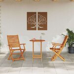 vidaXL Ensemble bistro pliant 3 Pièces Marron Bois d'acacia massif