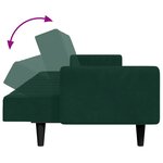 vidaXL Canapé-lit à 2 places avec repose-pied vert foncé velours