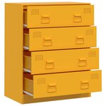 vidaXL Buffet jaune moutarde 67x39x83 cm acier
