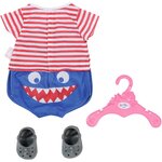Zapf Creation 834268 - Pyjama motif requin & des pantoufles assorties