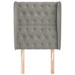 vidaXL Tête de lit avec oreilles Gris clair 83x23x118/128 cm Velours