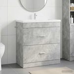 vidaXL Meuble sous lavabo de salle de bain Gris béton