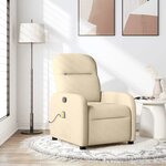 vidaXL Fauteuil de massage inclinable Crème Tissu