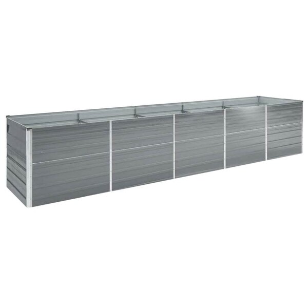 vidaXL Lit surélevé de jardin Acier galvanisé 400x80x77 cm Gris