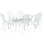vidaXL Ensemble de salle à manger de jardin 7 pièces en aluminium blanc