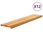 vidaXL Marches d'escalier 12 Pièces marron clair 120x25x2 cm chêne massif