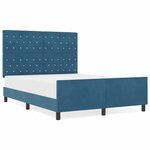 vidaXL Cadre de lit avec tête de lit Bleu foncé 160 x 200 cm Velours