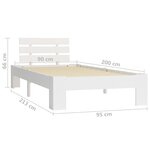 vidaXL Cadre de lit blanc bois de pin massif 90x200 cm