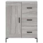 vidaXL Buffet haut Sonoma gris 69 5x34x180 cm Bois d'ingénierie