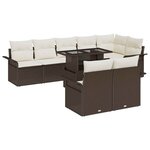 vidaXL Ensemble de canapé de jardin 9 Pièces Marron Poly rotin