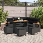 vidaXL Ensemble de canapé de jardin 9 Pièces Noir polyrotin