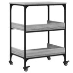 vidaXL Chariot de cuisine sonoma gris 60x41x80 5 cm bois d'ingénierie