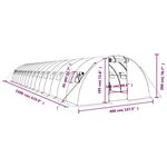 vidaXL Serre avec cadre en acier vert 64 m² 16x4x2 m