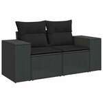 vidaXL Salon de jardin 5 Pièces avec coussins noir résine tressée