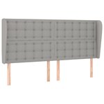 vidaXL Tête de lit avec oreilles Gris clair 183x23x118/128 cm Tissu