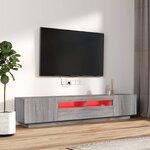 vidaXL Ensemble de meubles TV avec lumières LED 2 Pièces Sonoma gris