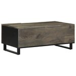 vidaXL Table basse noir 100x54x40 cm bois massif de manguier