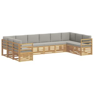 vidaXL Ensemble de canapé d'angle 10 Pièces Blanc et gris clair