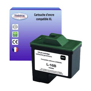 Cartouche compatible Lexmark 16 pour Lexmark Color JetPrinter i3, X1100, X1110, X1130, X1140, X1150, X1155, X1160 Noire - T3AZUR