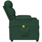 vidaXL Fauteuil de massage Vert foncé Tissu