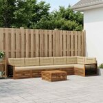 vidaXL Ensemble de canapés d'extérieur 7 Pièces Naturel et Beige