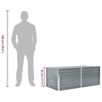 vidaXL Jardinière 160 x 80 x 45 cm Acier galvanisé Gris