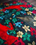 Furoshiki Le Cerf se Voyant dans l'Eau – Emballage Cadeau Réutilisable Satin Luxe 100  Coton – Taille M 55x55 cm – Fabriqué en France