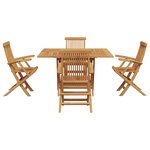 vidaXL Ensemble de salle à manger pour jardin Marron Teck massif
