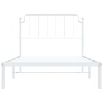 vidaXL Cadre de lit métal sans matelas et tête de lit blanc 107x203 cm