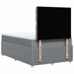 vidaXL Sommier à lattes de lit avec matelas Gris clair 120x200cm Tissu