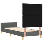 Lit vidaXL Gris Foncé 80x200 cm Tissu