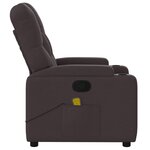 vidaXL Fauteuil de massage inclinable Marron foncé Tissu