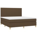 vidaXL Sommier à lattes de lit matelas et LED Marron foncé 180x200 cm