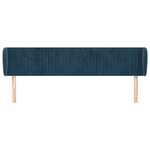 vidaXL Tête de lit avec oreilles Bleu foncé 183x23x78/88 cm Velours